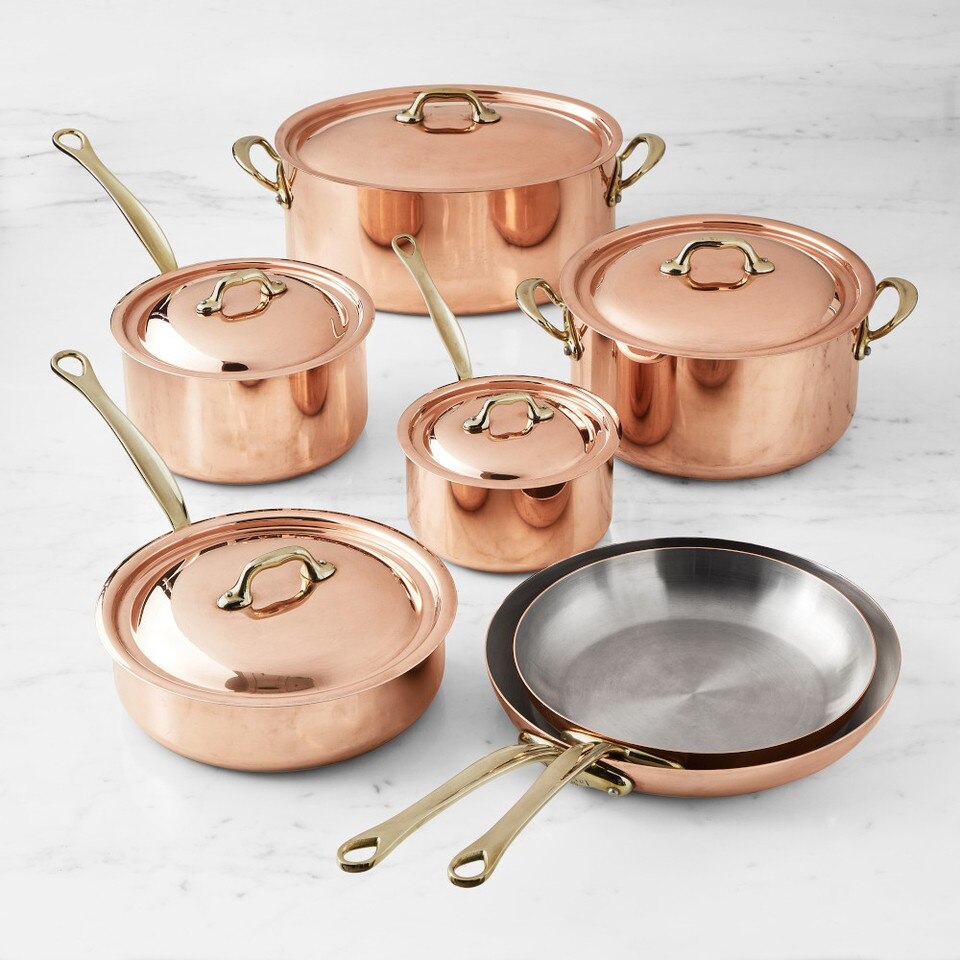 Williams Sonoma Mauviel M'150 B Copper 12-Piece Cookware Set